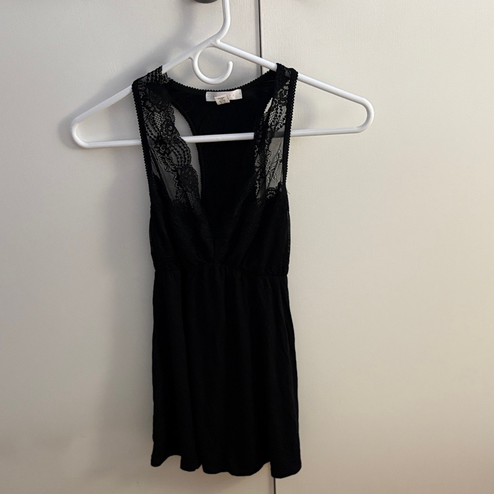 Elegant Black Lace Chemise NWOT